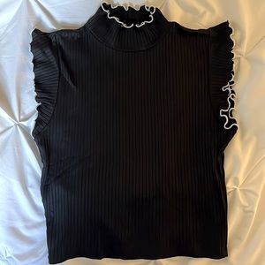 Zara black ribbed top.